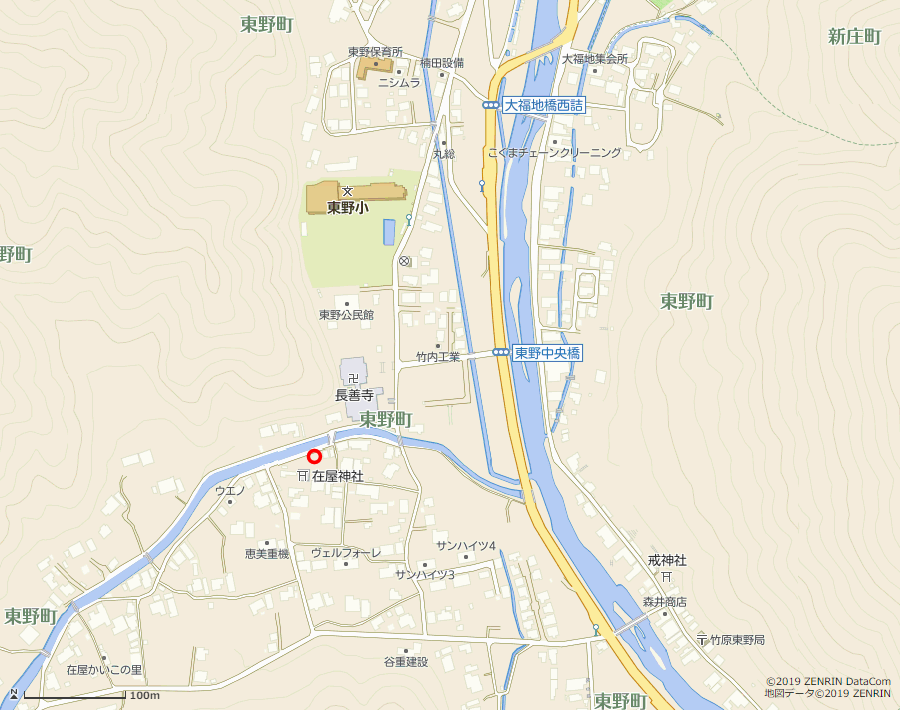 在屋神社付近の地図