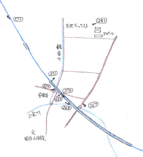稲沢市船橋地区の地図