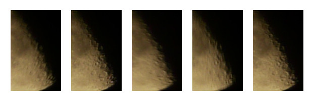 ファインダーをのぞきながら撮影した月
